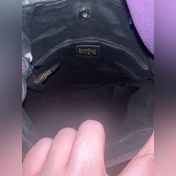 Vintage Dark Purple Suede Shoulder Bag - Picture 3 of 6